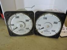 Pair of GE A-C AMPERES / Amp Meters / Model: 8AB18ATAL1 & 8AB18A7AL1