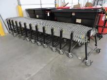 Extending Rolling Conveyor / 25" Wide X 139" / Expands to Over 500"
