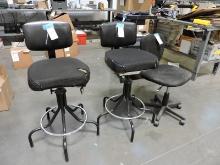 2 Warehouse Stools and a Rolling Chair