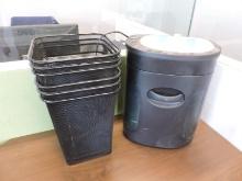 Office Paper Shreader and 6 Waste Paper Baskets