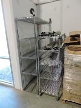Pair of Stainless Steel Wire Rolling Racks / 48" X 18" X 59" and 78"