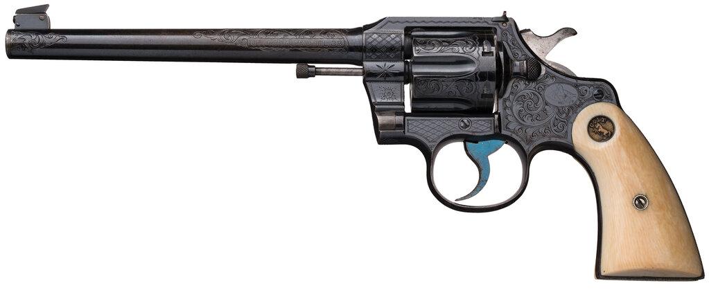 Factory Engraved Colt Officer's Model Double Action Revolver