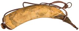 Tansel Attributed Engraved Powder Horn