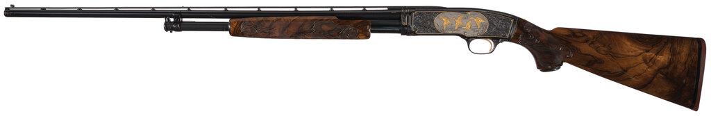 Angelo Bee Engraved Winchester Model 42 Slide Action Shotgun