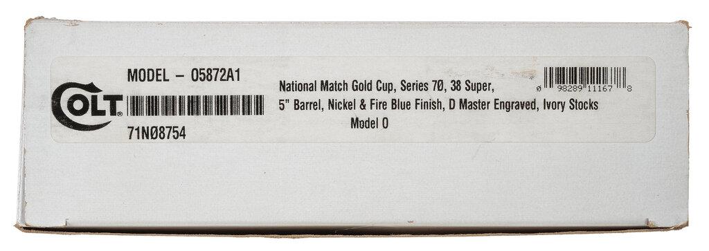 Engraved Colt Series 70 .38 Super National Match Gold Cup Pistol