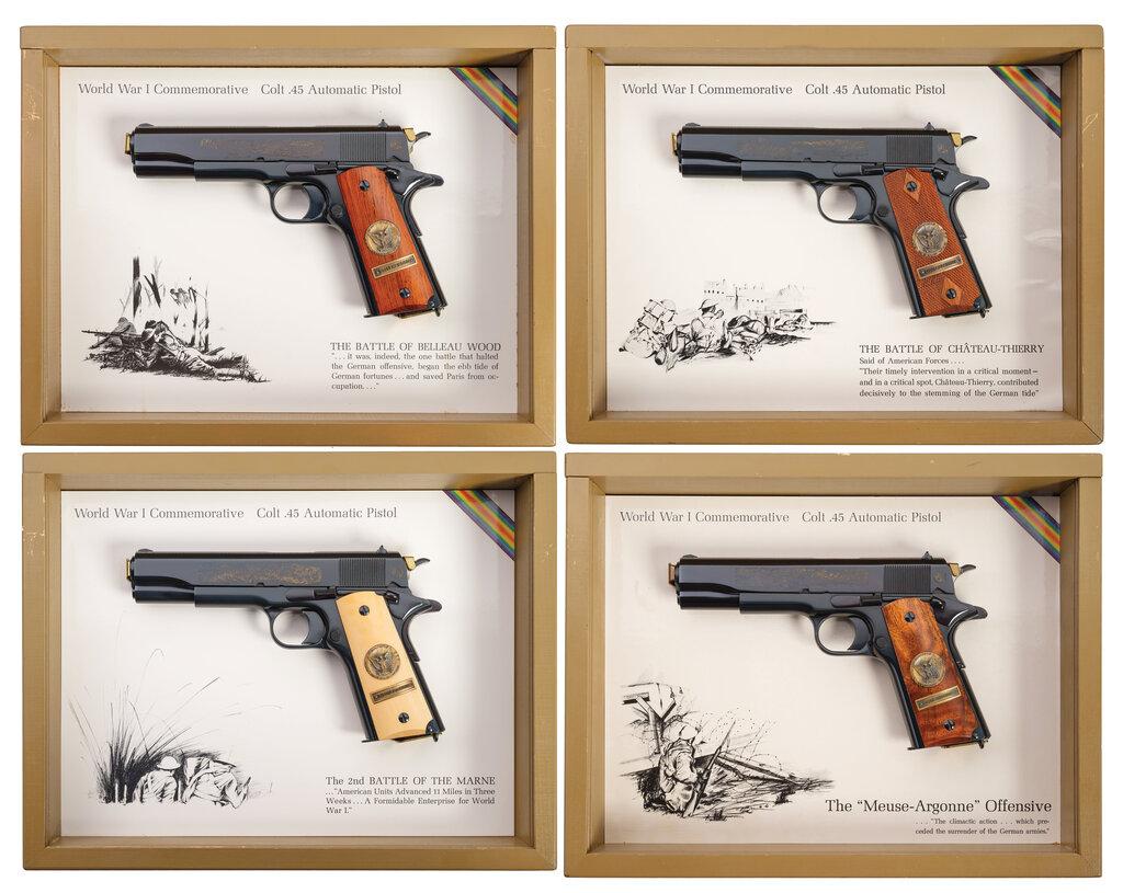 Matched Set of Colt World War I Commemorative 1911 Pistols