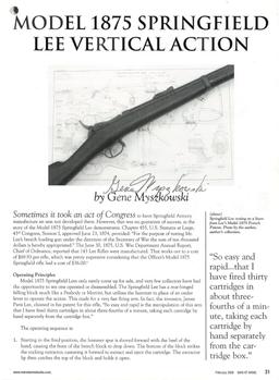 U.S. Springfield Lee Vertical Action Model 1875 Trapdoor Rifle