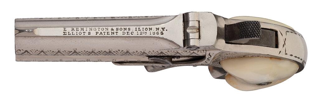 Engraved Remington Over/Under Derringer with Pearl Grips