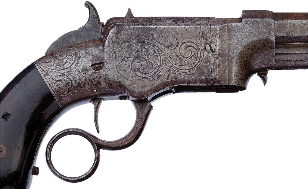 Engraved Smith & Wesson Volcanic No. 1 Lever Action Pistol