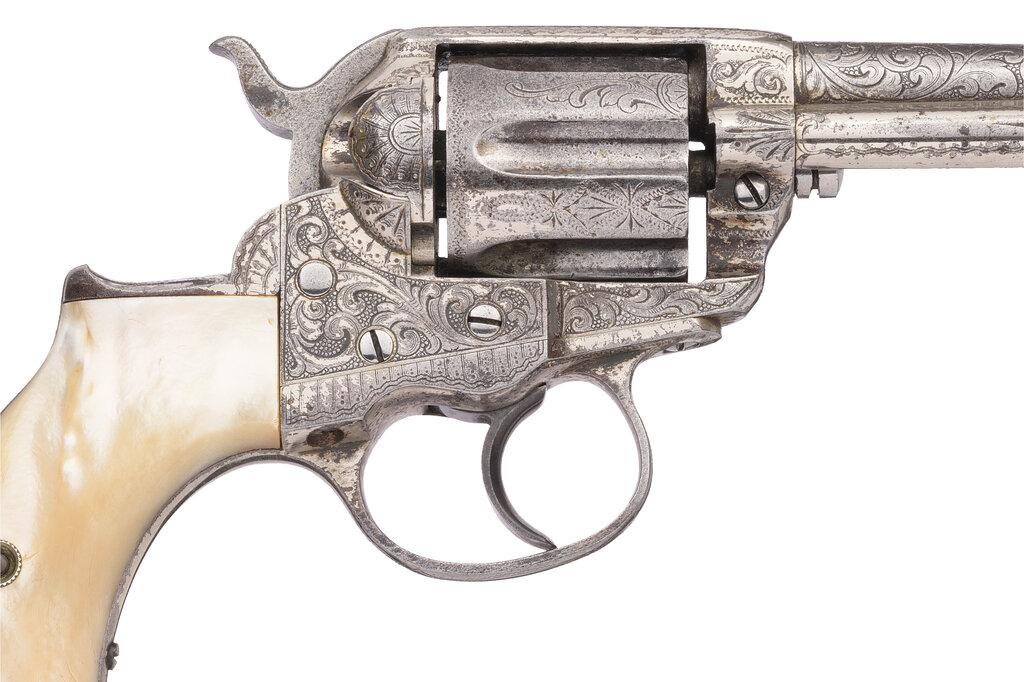 Texas Shipped Engraved Colt Model 1877 Lightning DA Revolver