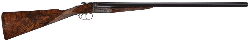 Engraved David McKay Brown Round Action Double Barrel Shotgun