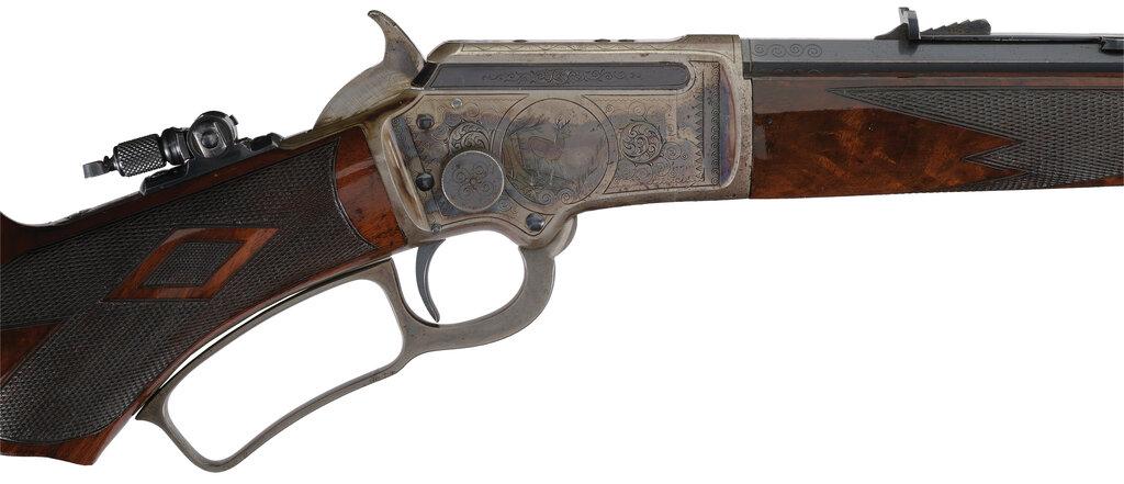 Factory Engraved Marlin Deluxe Model 1897 Lever Action Rifle