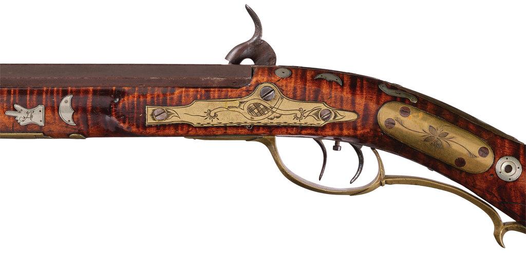 Percussion American Long Rifle Signed "SG"
