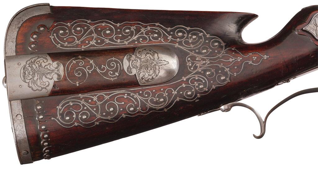 Engraved and Wire Inlaid Smoothbore Wheellock Sporting Gun