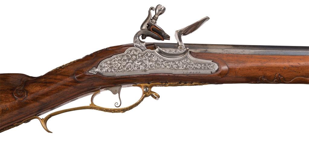 Pair of J.J. Behr Enclosed Lock Flintlock Sporting Guns