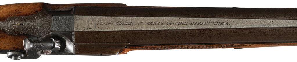 Engraved George Allen 7 Bore Percussion Shotgun