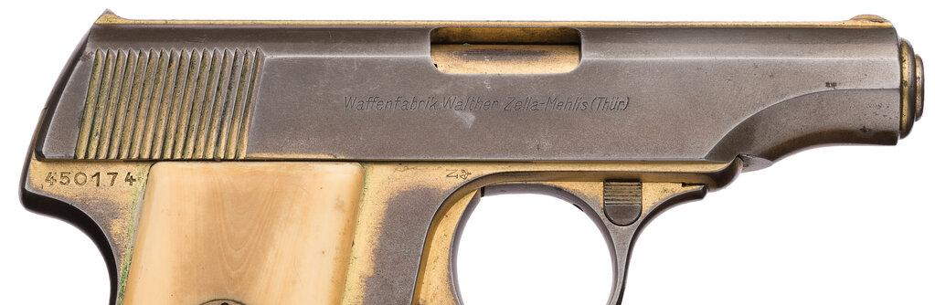 Gold Finished Cased Walther Model 8 Pistol