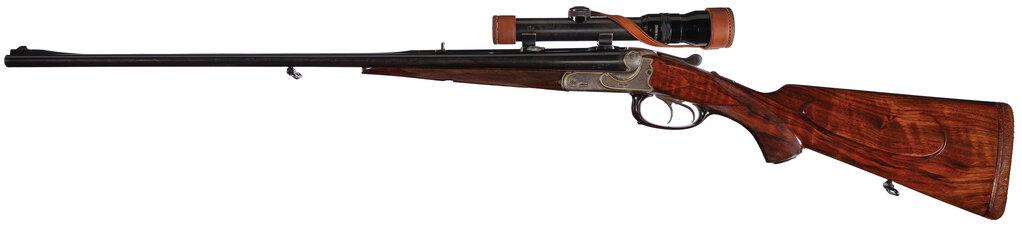 Factory Engraved and Gold Inlaid Friedrich Bartels Double Rifle
