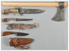 Tomahawk and Three Knives