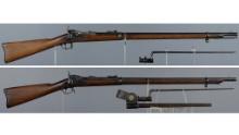 Two U.S. Springfield Trapdoor Rifles with Bayonets