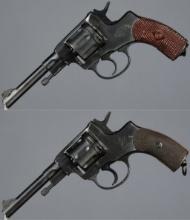 Two Russian Tula Arsenal M1895 Nagant Revolvers and Holsters
