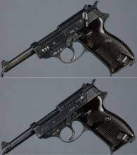 Two Spreewerke "cyq" Code P.38 Semi-Automatic Pistols