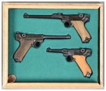Three Joel Morrow/I.M.A. 1/2 Scale Luger Pistols