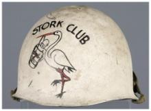 Early U.S. M1 Helmet with "Stork Club" Decoration