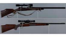 Two Model 98 Sporting Bolt Action Rifles with Scopes