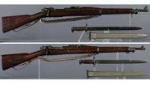 Two U.S. Model 1903 Bolt Action Rifles with Bayonets