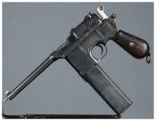 German Mauser C96 Broomhandle Semi-Automatic Pistol with Stock