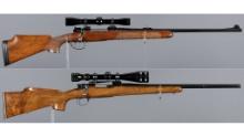 Two Fabrique Nationale Model 98 Bolt Action Rifles with Scopes