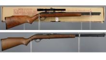 Two Marlin Semi-Automatic Rimfire Rifles with Scopes