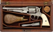 Engraved Remington Rider Double Action New Model Belt Revolver