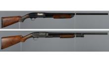 Two Slide Action 16 Gauge Shotguns