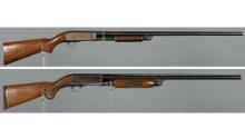 Two Slide Action Shotguns