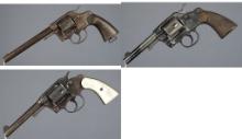 Three Colt Double Action Revolvers