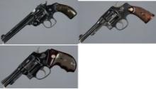 Three Smith & Wesson Double Action Revolvers