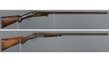 Two Belgian Double Barrel Shotguns