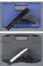 Two Semi-Automatic Pistols with Cases