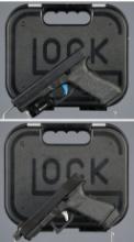 Two Glock Semi-Automatic Pistols with Cases