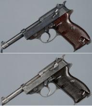 Two World War II German Walther P.38 Semi-Automatic Pistols