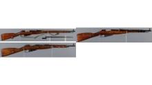 Three Soviet Mosin-Nagant Bolt Action Rifles