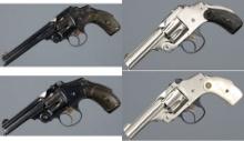 Four Smith & Wesson .38 Safety Hammerless Double Action Revolver