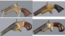 Four Antique American Pocket Pistols