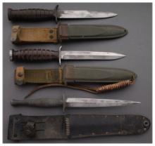 Three U.S. Military Fighting Knives with Sheaths