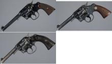 Three Colt Double Action Revolvers