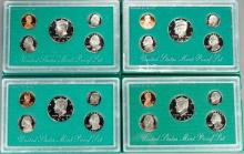 4 U.S. Mint Proof Sets; 1995, 1996, 1997, 1998