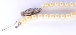Faux Pearl Necklace w/ 18K.S Stamped Clasp