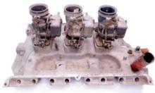 Edelbrock F 380 Tripower Intake Manifold w/ (3) Stromberg Carburetors